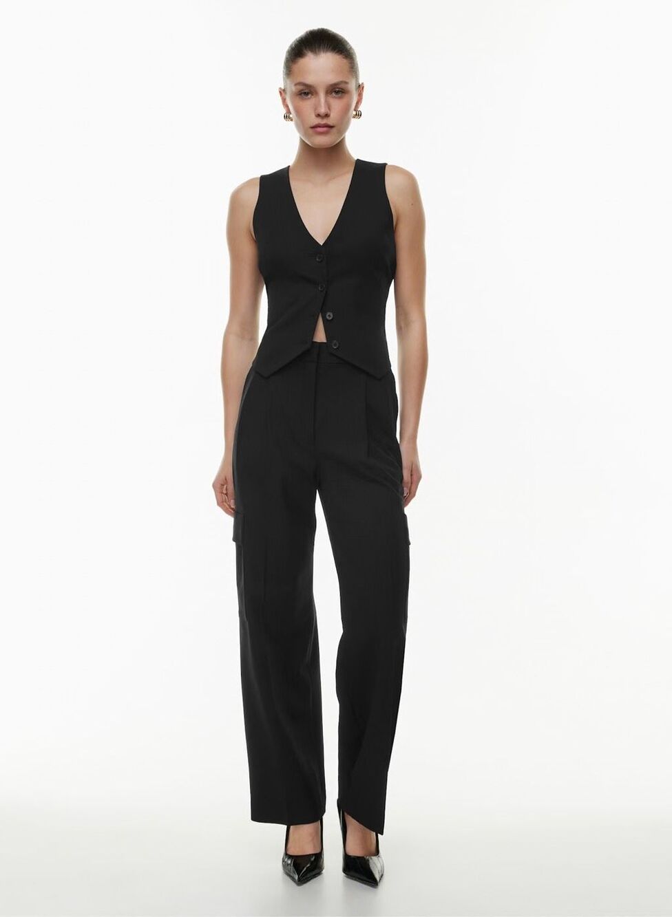 Aritzia Babaton Wool Blend Black Spotlight Cargo Pant Size 4